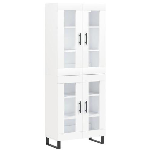 Højskab 69,5x34x180 cm konstrueret træ hvid