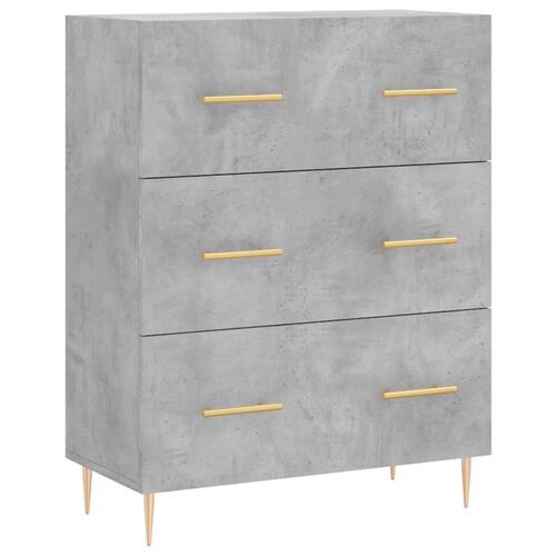 Højskab 69,5x34x180 cm konstrueret træ betongrå