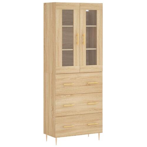 Højskab 69,5x34x180 cm konstrueret træ sonoma-eg
