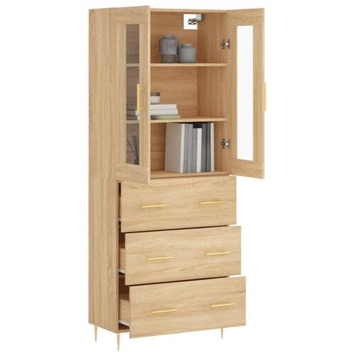 Højskab 69,5x34x180 cm konstrueret træ sonoma-eg