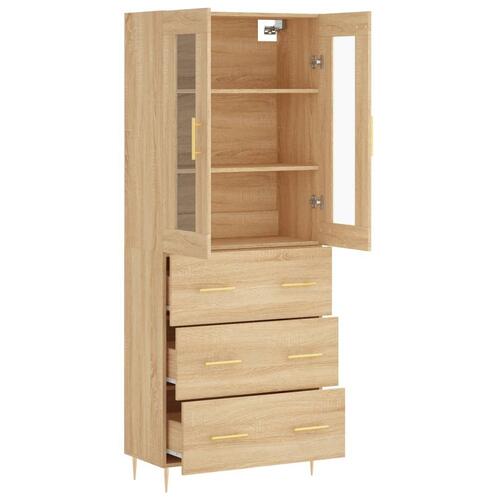 Højskab 69,5x34x180 cm konstrueret træ sonoma-eg