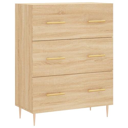 Højskab 69,5x34x180 cm konstrueret træ sonoma-eg