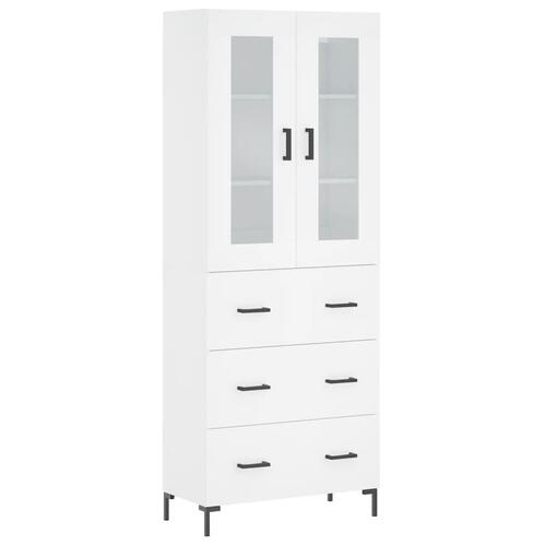 Højskab 69,5x34x180 cm konstrueret træ hvid