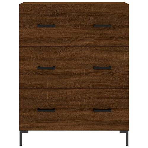 Højskab 69,5x34x180 cm konstrueret træ brun egetræsfarve