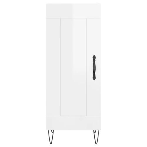 Skab 34,5x34x180 cm konstrueret træ hvid højglans