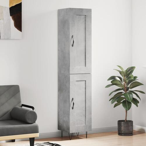 Skab 34,5x34x180 cm konstrueret træ betongrå
