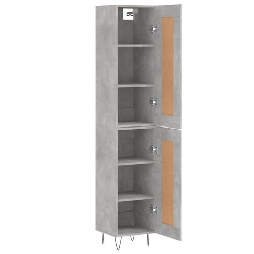 Skab 34,5x34x180 cm konstrueret træ betongrå