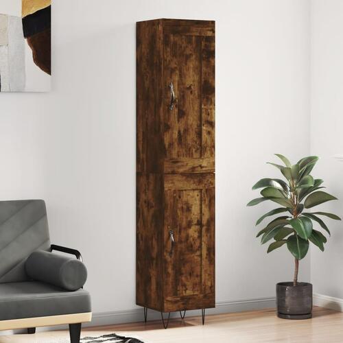 Skab 34,5x34x180 cm konstrueret træ røget egetræ