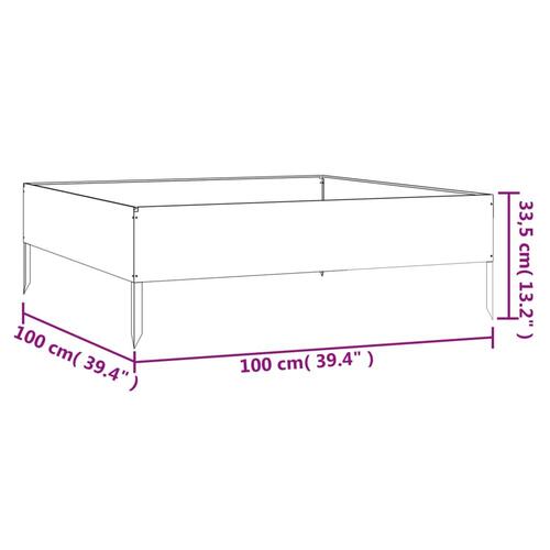 Højbed 100x100x33,5 cm cortenstål