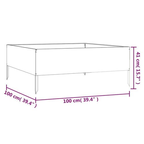 Højbed 100x100x41 cm cortenstål