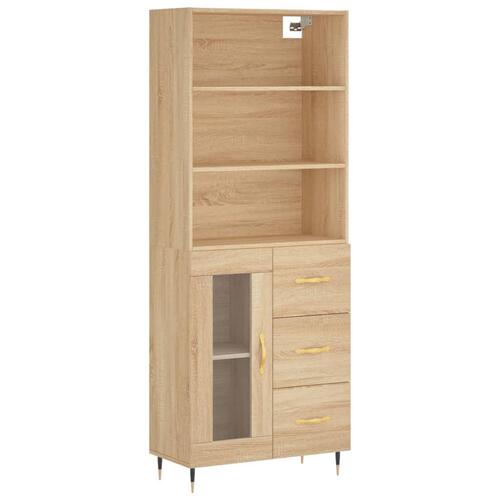 Højskab 69,5x34x180 cm konstrueret træ sonoma-eg