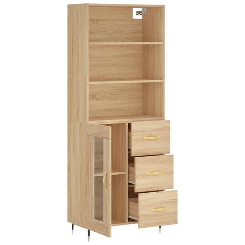 Højskab 69,5x34x180 cm konstrueret træ sonoma-eg
