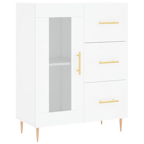 Højskab 69,5x34x180 cm konstrueret træ hvid