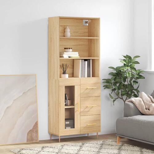 Højskab 69,5x34x180 cm konstrueret træ sonoma-eg