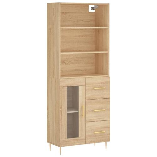 Højskab 69,5x34x180 cm konstrueret træ sonoma-eg
