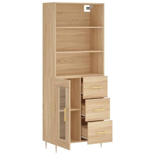 Højskab 69,5x34x180 cm konstrueret træ sonoma-eg
