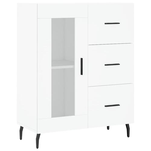 Højskab 69,5x34x180 cm konstrueret træ hvid