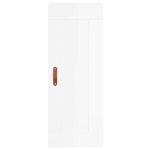 Skab 34,5x34x180 cm konstrueret træ hvid højglans