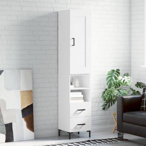 Skab 34,5x34x180 cm konstrueret træ hvid