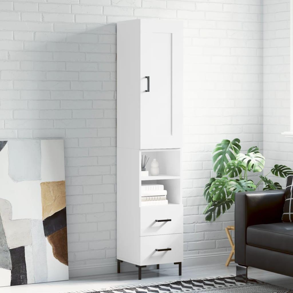 Skab 34,5x34x180 cm konstrueret træ hvid