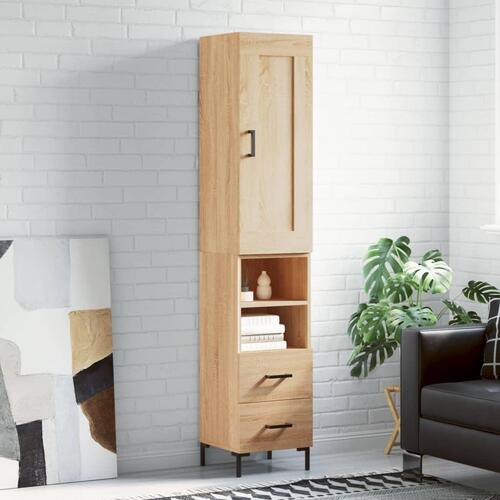 Skab 34,5x34x180 cm konstrueret træ sonoma-eg