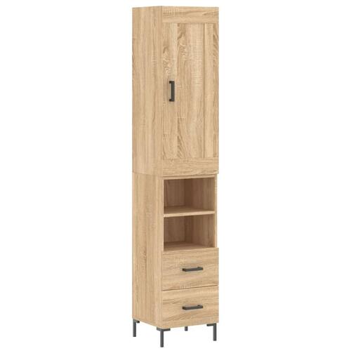 Skab 34,5x34x180 cm konstrueret træ sonoma-eg