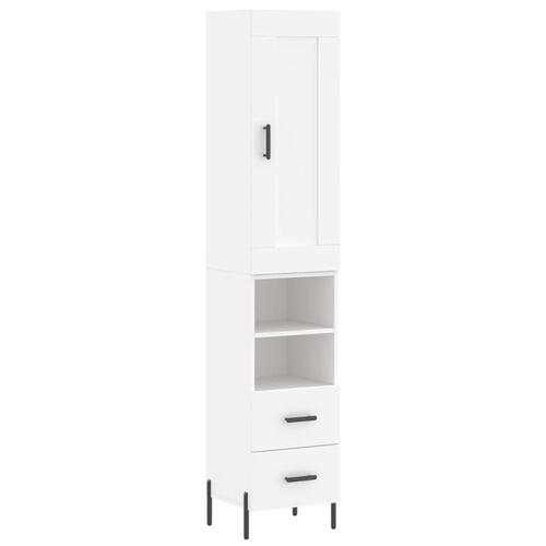 Skab 34,5x34x180 cm konstrueret træ hvid