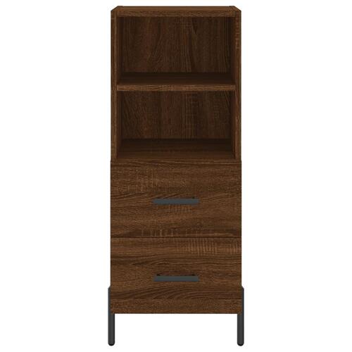 Skab 34,5x34x180 cm konstrueret træ brun egetræsfarve