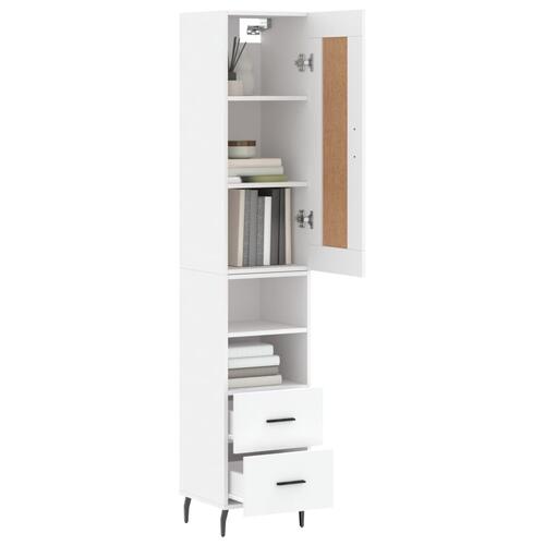 Skab 34,5x34x180 cm konstrueret træ hvid