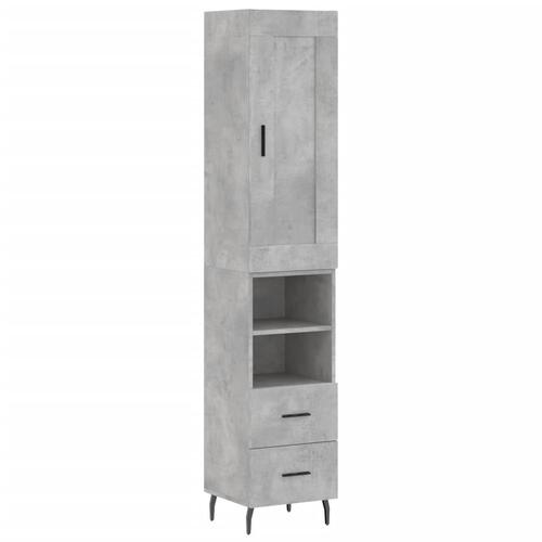 Skab 34,5x34x180 cm konstrueret træ betongrå