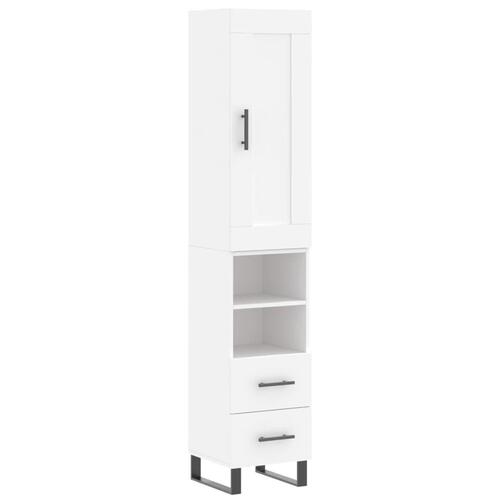 Skab 34,5x34x180 cm konstrueret træ hvid