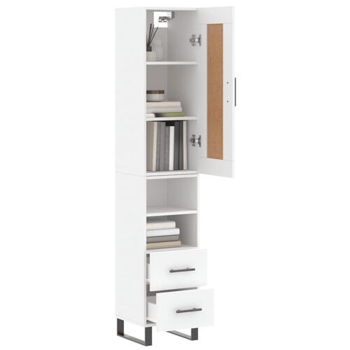 Skab 34,5x34x180 cm konstrueret træ hvid