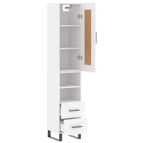 Skab 34,5x34x180 cm konstrueret træ hvid
