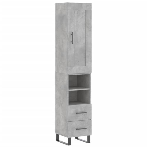 Skab 34,5x34x180 cm konstrueret træ betongrå