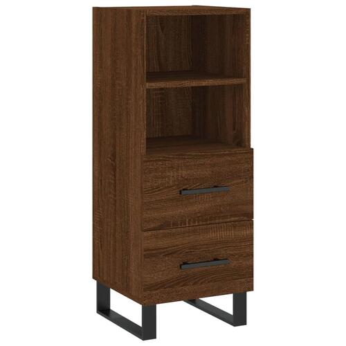 Skab 34,5x34x180 cm konstrueret træ brun egetræsfarve
