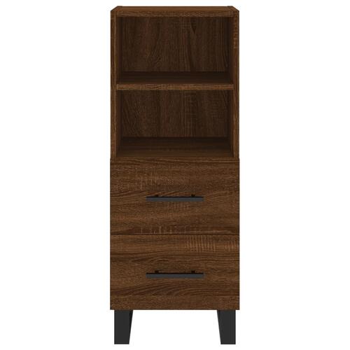 Skab 34,5x34x180 cm konstrueret træ brun egetræsfarve