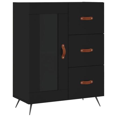 Højskab 69,5x34x180 cm konstrueret træ sort