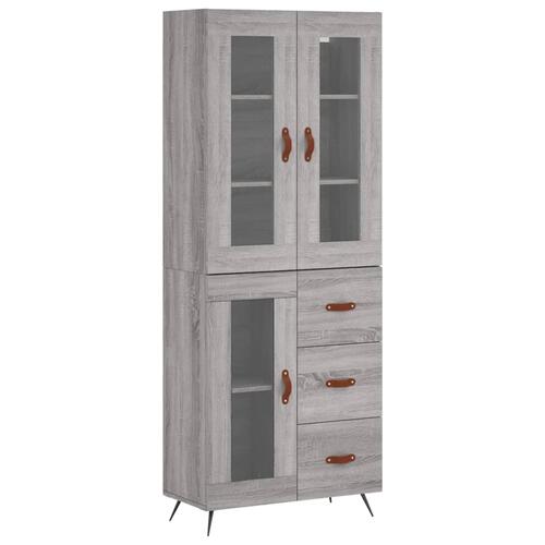 Højskab 69,5x34x180 cm konstrueret træ grå sonoma-eg