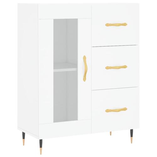 Højskab 69,5x34x180 cm konstrueret træ hvid