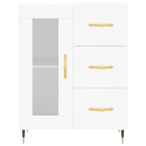 Højskab 69,5x34x180 cm konstrueret træ hvid