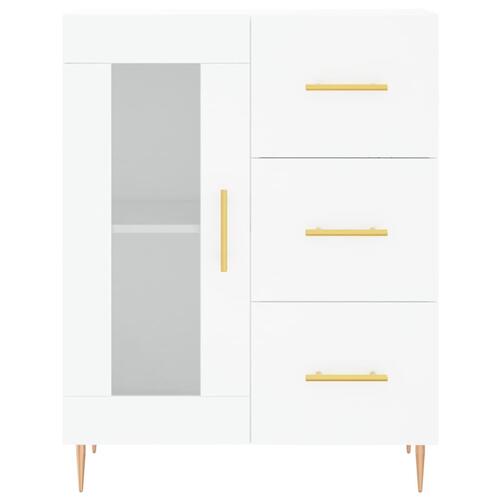 Højskab 69,5x34x180 cm konstrueret træ hvid