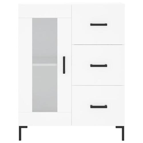 Højskab 69,5x34x180 cm konstrueret træ hvid