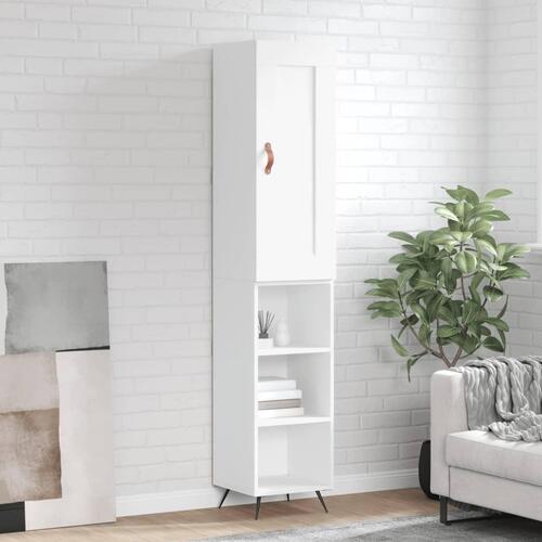 Skab 34,5x34x180 cm konstrueret træ hvid