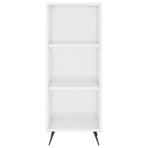 Skab 34,5x34x180 cm konstrueret træ hvid højglans