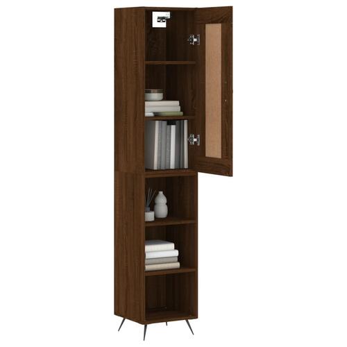 Skab 34,5x34x180 cm konstrueret træ brun egetræsfarve