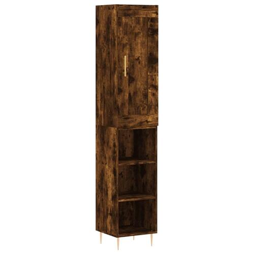 Skab 34,5x34x180 cm konstrueret træ røget egetræ