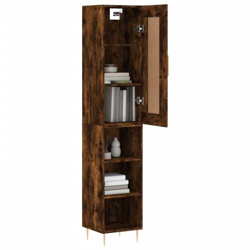 Skab 34,5x34x180 cm konstrueret træ røget egetræ