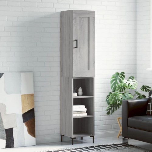 Højskab 34,5x34x180 cm konstrueret træ grå sonoma-eg