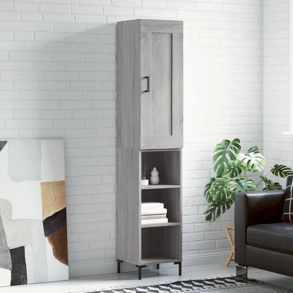 Højskab 34,5x34x180 cm konstrueret træ grå sonoma-eg