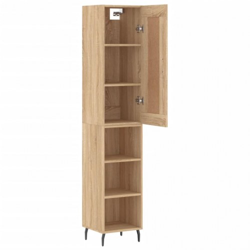 Højskab/skænk 34,5×34×180 cm i konstrueret træ - sonoma eg